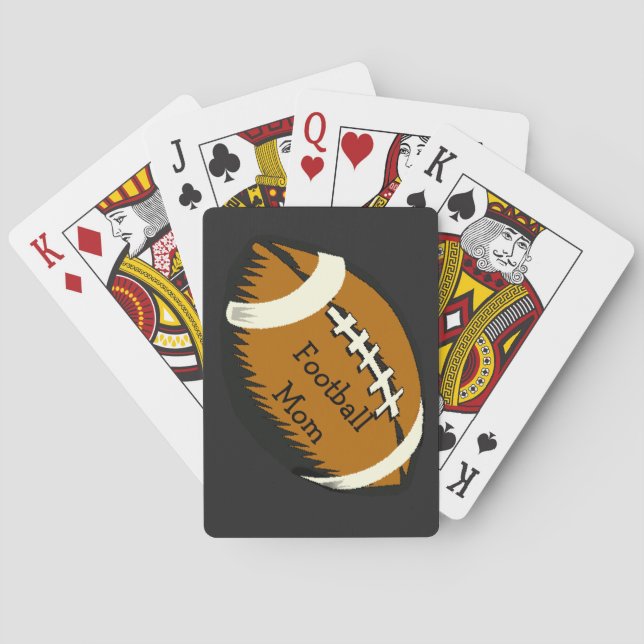 Brown Football Mum Sports Playing Cards (Back)