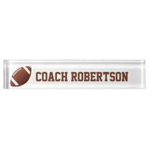 Brown Football Themed Personalised Desk Name Plate