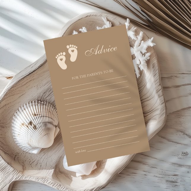 Brown Footprints Gender Reveal Advice Game Card (Creator Uploaded)