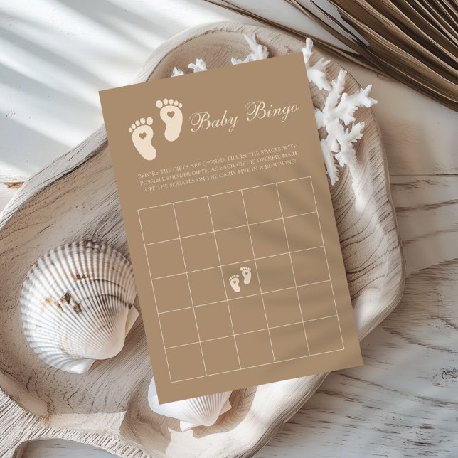 Brown Footprints Gender Reveal Baby Bingo Game (Creator Uploaded)
