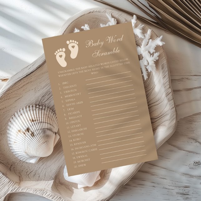 Brown Footprints Gender Reveal Baby Word Scramble (Creator Uploaded)