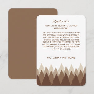 Brown Forest Range Woodland Wedding Detail Enclosure Card