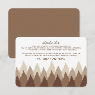 Brown Forest Range Woodland Wedding Detail Enclosure Card