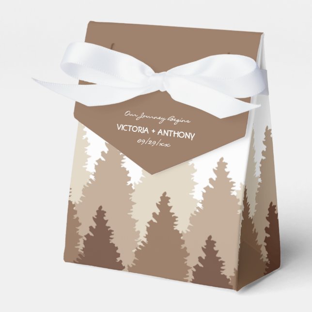 Brown Forest Range Woodland Wedding Favour Box (Front Side)