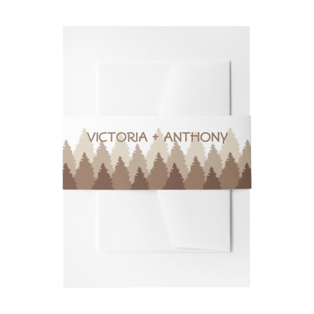 Brown Forest Range Woodland Wedding Invitation Belly Band (Front Example)