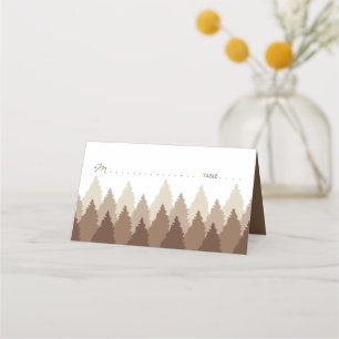 Brown Forest Range Woodland Wedding Place Card
