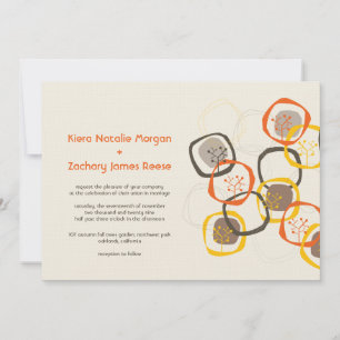 Brown Forest Tree Rings Rustic Autumn Fall Wedding Invitation