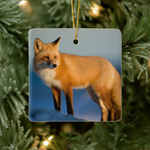 Brown Fox Ceramic Ornament