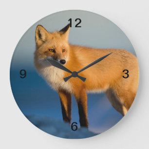 Brown Fox Large Clock