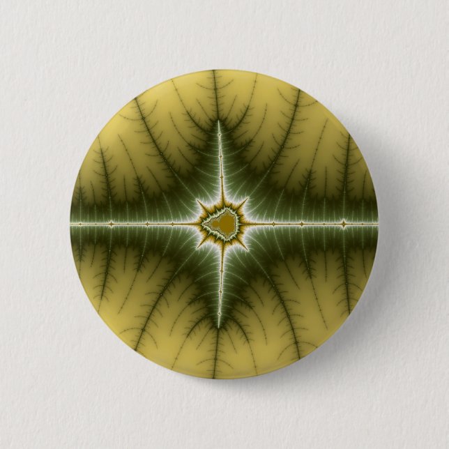 Brown - Fractal 6 Cm Round Badge (Front)