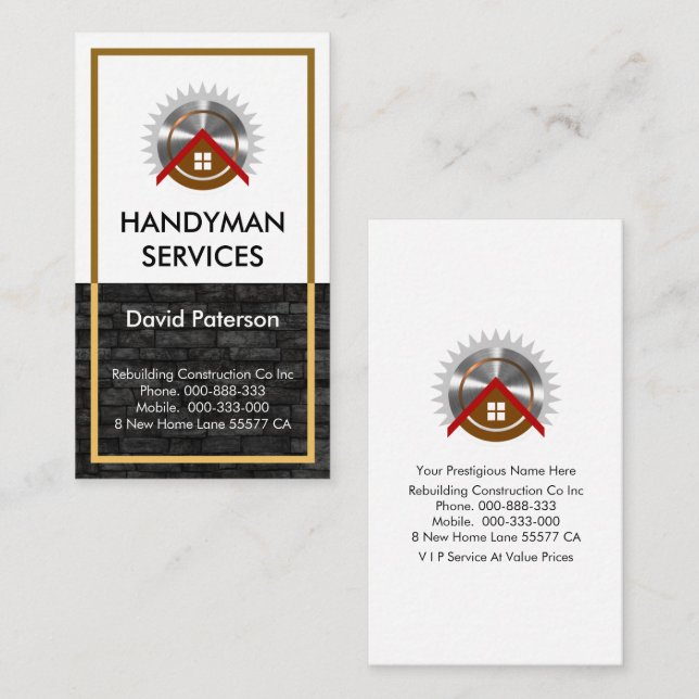 Brown Frame On Brick Wall Masonry  Business Card (Front/Back)