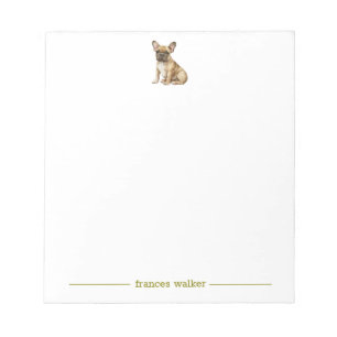 Brown French Bulldog Personalised Notepad