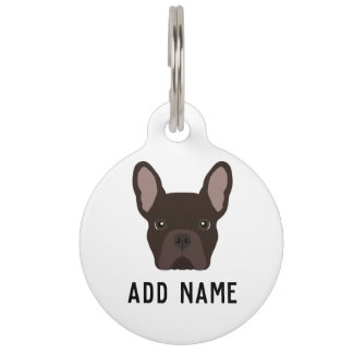 Brown French Bulldog Pet Tag