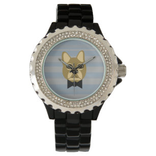 Brown Frenchie Bulldog, Stripes Watch