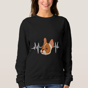 Brown Frenchie Ekg Heartbeat French Bulldog Sweatshirt
