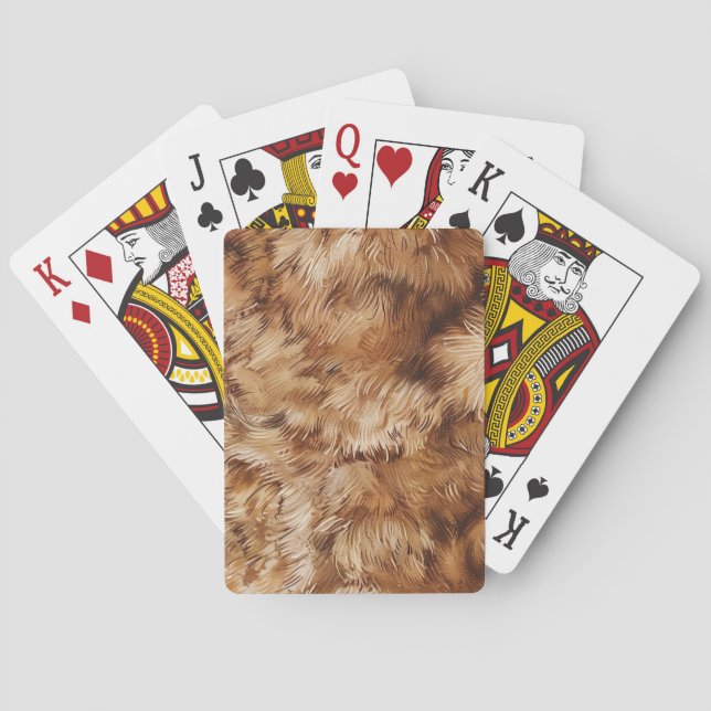Brown Fur Abstract Playing Cards (Back)