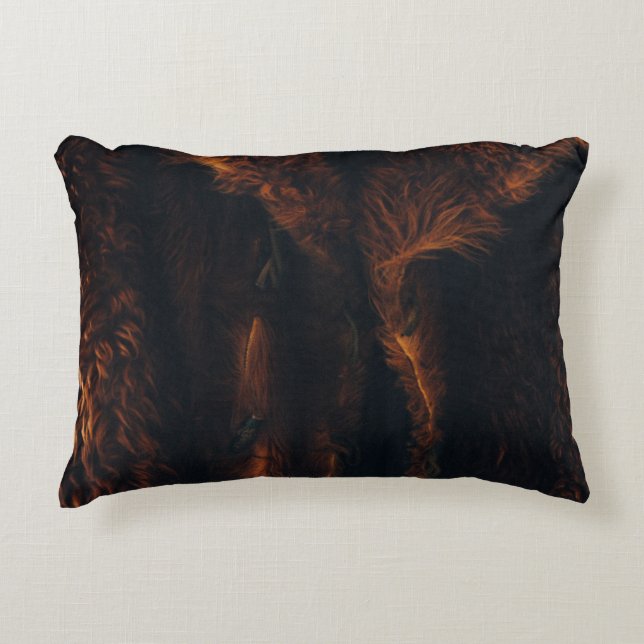 Brown fur coat decorative cushion (Front)