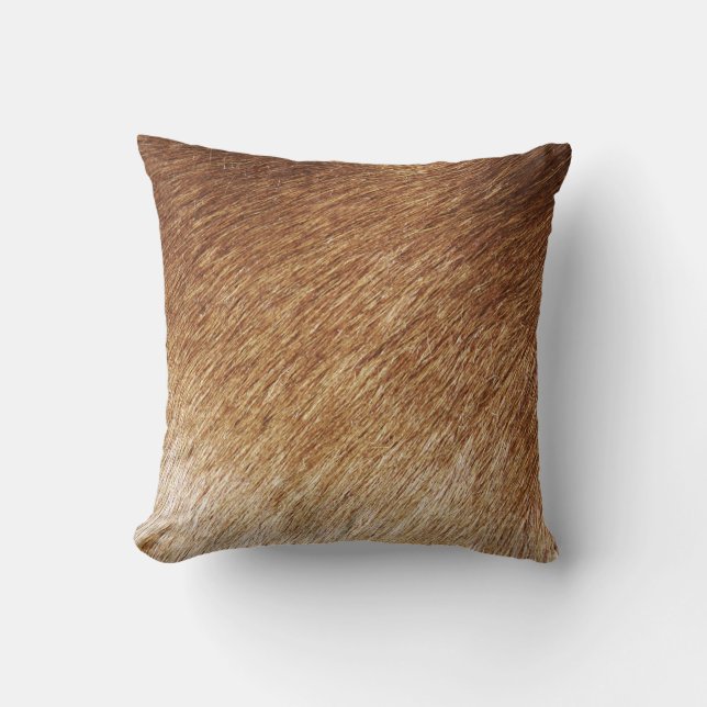 Brown Fur Texture Photo Photography Pillow Cushion (Front)