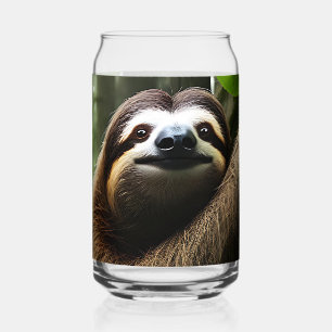 Brown Fuzzy Sloth, Can Glass