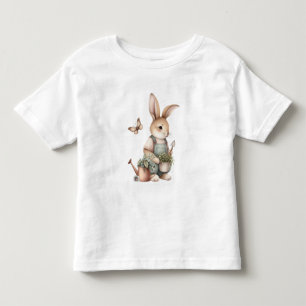 Brown Garden Bunny in Overalls Toddler T-Shirt