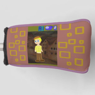 Brown Geometric Cartoon Theme Golf Head Cover