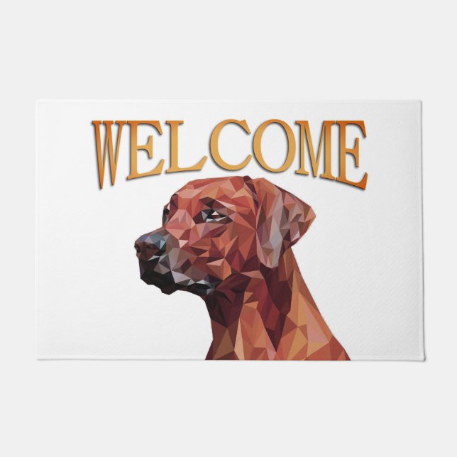 Brown Geometric Dog   Doormat (Front)