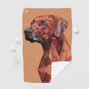 Brown Geometric Dog on Brown Golf Towel