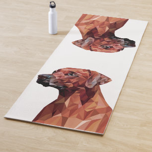 Brown Geometric Dog  Yoga Mat