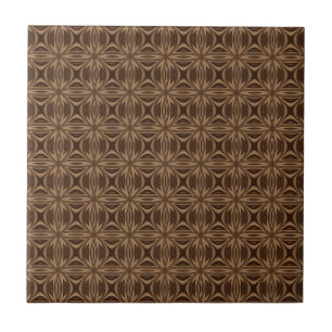 Brown Geometric Pattern Ceramic Tile
