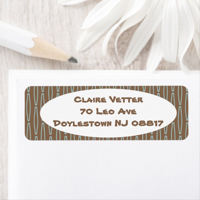 Brown Geometric Repeat  Return Address Label (Insitu)