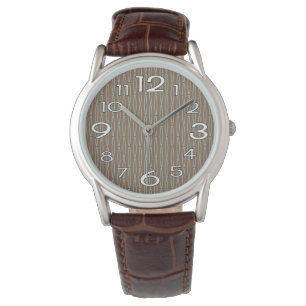 Brown Geometric Repeat Watch
