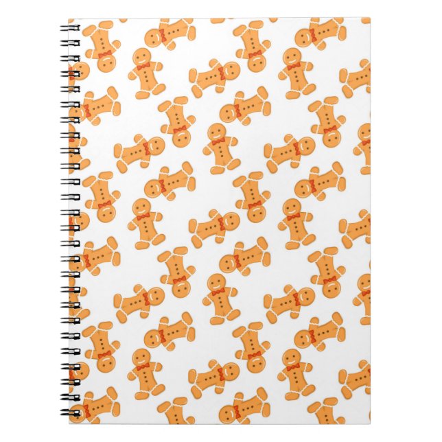 Brown gingerbread man on white notebook (Front)