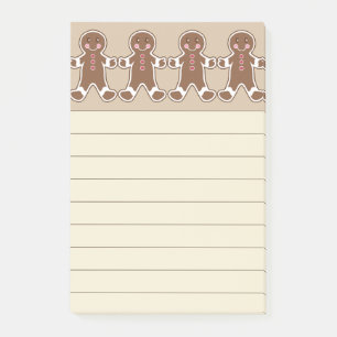 Brown Gingerbread Post It Notes