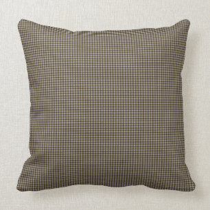 Brown Gingham Check Indoor Pillow 20x20