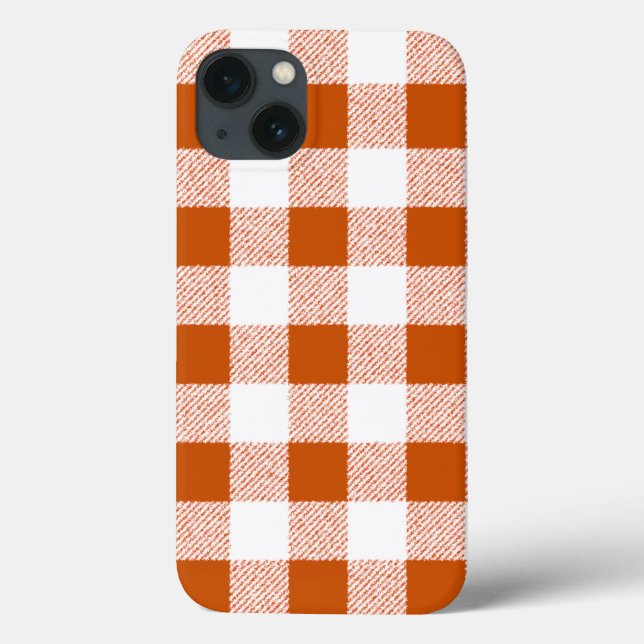 Brown Gingham Check Pattern Case-Mate iPhone Case (Back)