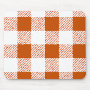 Brown Gingham Check Pattern Mouse Pad