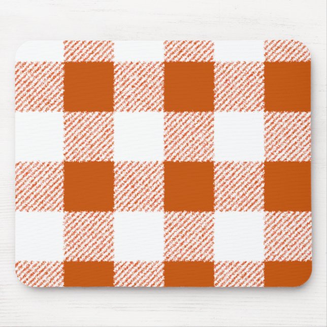 Brown Gingham Check Pattern Mouse Pad (Front)