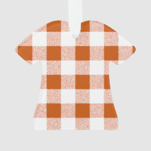 Brown Gingham Check Pattern Ornament