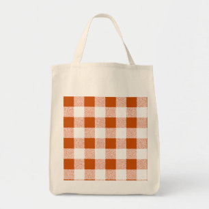 Brown Gingham Check Pattern Tote Bag