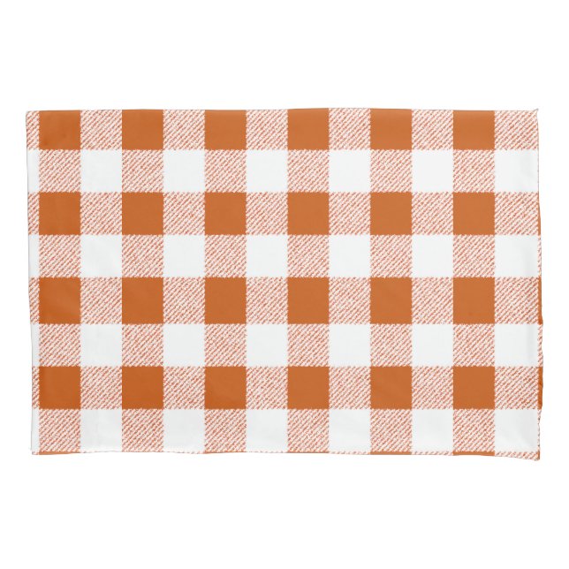 Brown Gingham Check Pillowcase (Front)