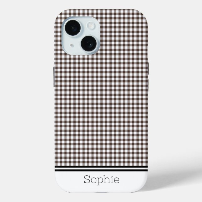 Brown Gingham Custom Samsung Case-Mate iPhone Case (Back)