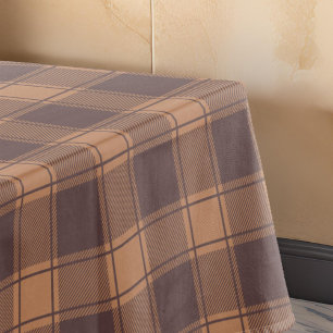Brown Gingham Fall Autumn Tablecloth