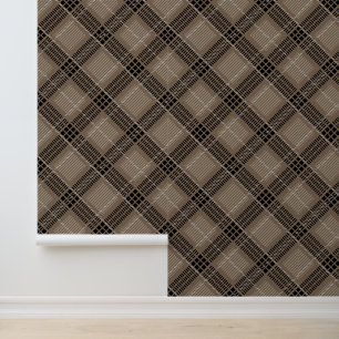 Brown Gingham Plaid Neutral  Wallpaper