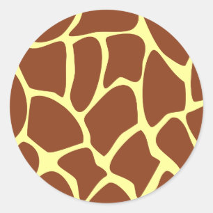 Brown Giraffe Print Pattern. Classic Round Sticker