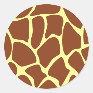 Brown Giraffe Print Pattern. Classic Round Sticker
