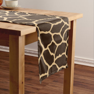 Brown Giraffe Skin Pattern Short Table Runner