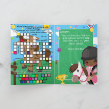 Brown Girls Equestrian Secret Message Birthday