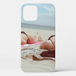 Brown glass bottle across two women iPhone 12 case
