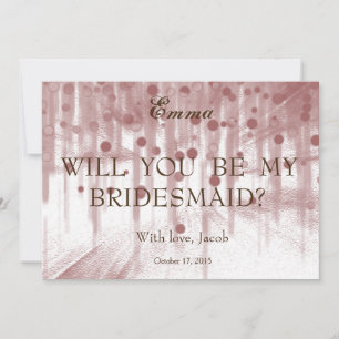 Brown Glitter Will You Be My Bridesmaid Invitation