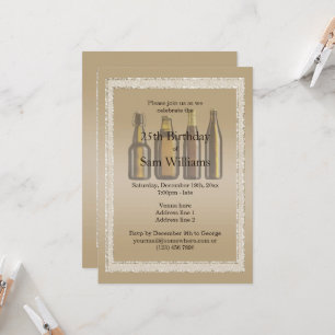 Brown Glitters & Birthday Beers Invitation